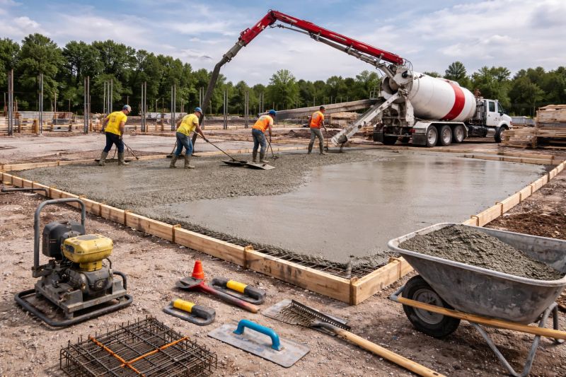 Commercial Slab Construction in Williamsburg, VA
